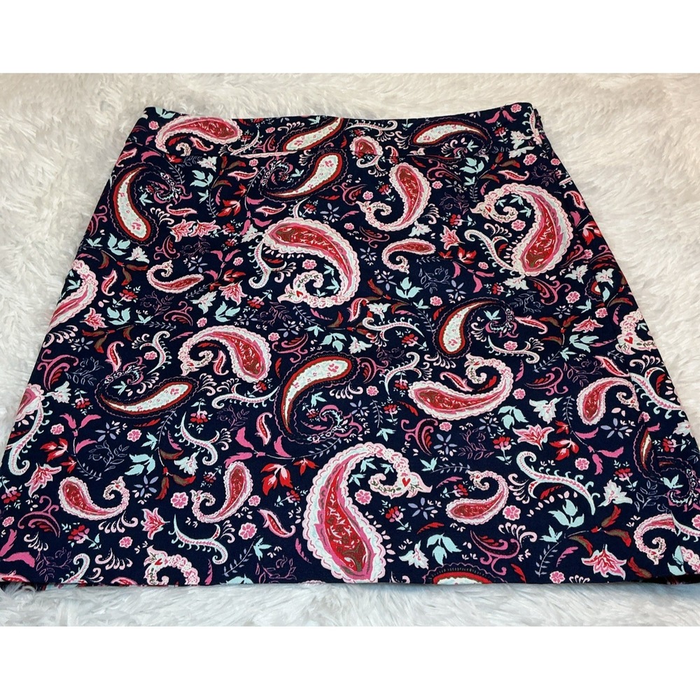 Talbots‎ Women's Size 10 Paisley Floral Side Zipper Closer Lined Mini Skirt
